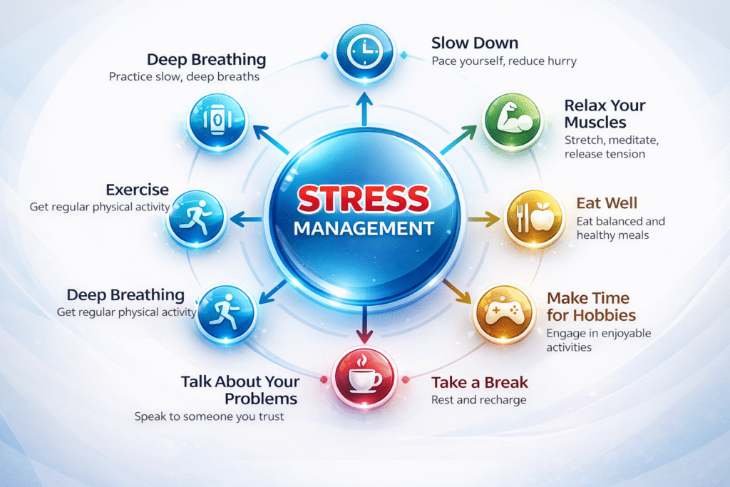 stress management tips infographic for prediabetes