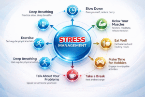 stress management tips infographic for prediabetes